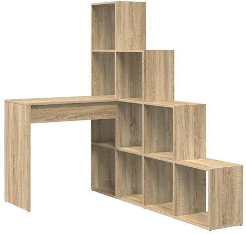 vidaXL Corner Desk Sonoma Oak 101.5 x 149.5 x 149.5 cm Engineered Wood