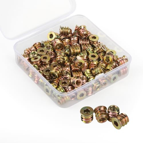 Sunyunze 80 Pezzi Inserti Filettati per Legno M4 x 10mm