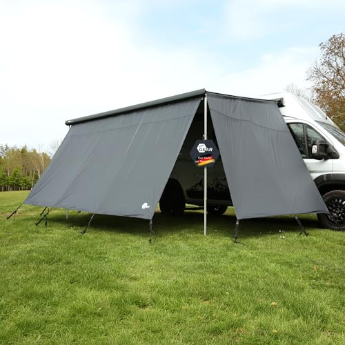 your GEAR Korsika 4.3 - Markisenwand-Set mit Vorderwand und 2 Seitenwänden - Schutz vor Sonne, Wind und Regen