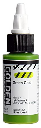 GOLDEN High Flow Acrylics, Green Gold, 1 fl. oz. Bottle