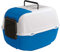 Ferplast Arenero Gato Prima Cabrio Arenero Gatos Cubierto con 2 Filtros de Carbón Antiolor Incluidos, Caixa de Areia para Gatos Grandes y Pequeños, Puerta Opaca y Asa, 39,5 x 52,5 x h 38 cm.Azul