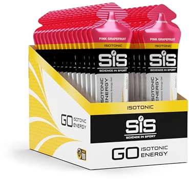 Science in Sport GO Isotonic Energy Gel 30 x 60ml Pink Grapefruit, Vegan - Isotonische Formulierung mit 22g Kohlenhydrate, Guter Energielieferant, Optimale Alternative für isotonische Getränke