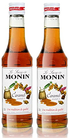 MONIN Sirop de Caramel pour Café, Cappuccino, Latte et Chocolat Chaud - Arômes Naturels - 2x25cl