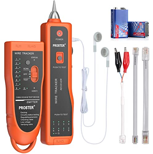 Proster Tester di rete XQ 350 Cavo portatile Tracer con Auricolare Ad Alta Sensibilità Cavo Telefono Tester Wire Tracker per LAN Ethernet BNC RJ45 RJ11