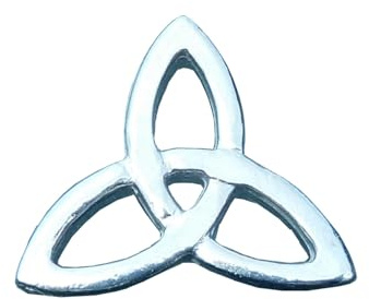 Brosche Triquetra Keltisch, Brosche Triquetra, Brosche Keltisch, Handgegossen, von William Sturt, aus Deutsche Zinn