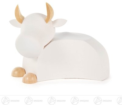 Rudolphs Schatzkiste Krippen und Zubehör Ochse modern, Natur/weiß Breite x Höhe x Tiefe 7,5 cmx5,5 cmx7,5 cm NEU Erzgebirge Weihnachtsdeko Tischdeko