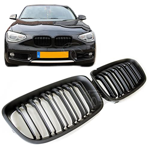 GCP PASST FÜR 1ER F20 F21 BIS 01/2015 SPORT KÜHLERGRILL DOPPELSTEG GRILL MATT SCHWARZ
