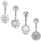 FECTAS 4er 316L Chirurgenstahl Bauchnabelpiercing Barbell Set 14 Gauge 10mm Bar Zirkonia Piercing Bauchnabel Schmuck