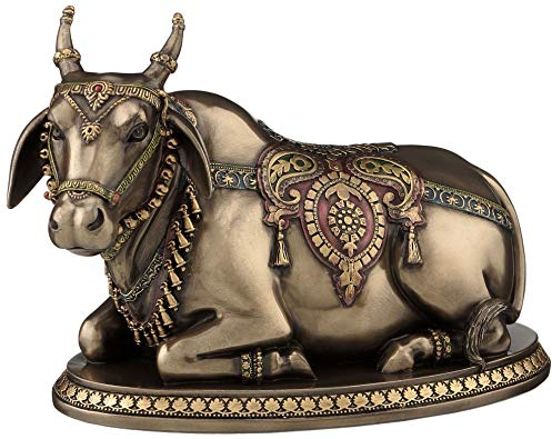 Veronese Design Nandi The Gatekeeper of Shiva und Parvati Statue Skulptur 12,4 cm hoch