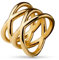 eeddoo® Damen Ringe aus Edelstahl mit geflochtenen Design Doppel X Form ((2) Rosegold Stahl, 53 (16.9))