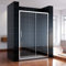SONNI Schiebetür Dusche 140x185cm Klarglas Duschwand Duschtüren Glasschiebetür