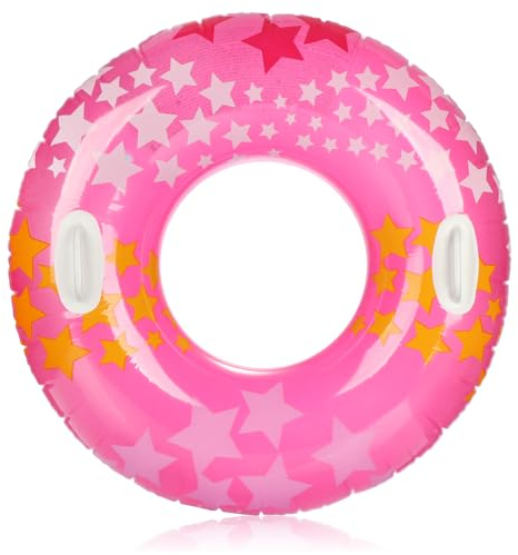 com-four® Schwimmreifen - großer Schwimmring mit Griffen - bunter Schwimmring für Kinder und Erwachsene - aufblasbare Schwimmhilfe [Auswahl variiert] (01 Stück - Ø 91cm mit Griff)