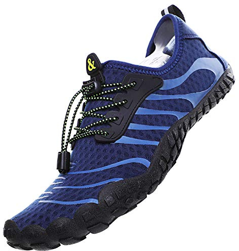 Lvptsh Water Shoes Men Women Barefoot Sports Aqua Socks for Beach Swim Quick Drying Pool Surf Yoga Running Surfing Boating, Blue, UK7