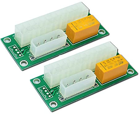 Thsion Conector dual de fuente de alimentación múltiple adaptador de fuente de alimentación de arranque de sincronización Conector de fuente de alimentación dual Molex de 4 pines, paquete de 2