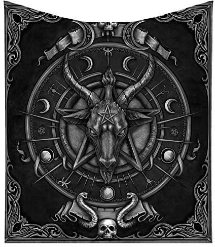 Nemesis Now Baphomet Decke mit 3 Hörnern, Sabbatischer Ziege, Schwarz, 160 cm