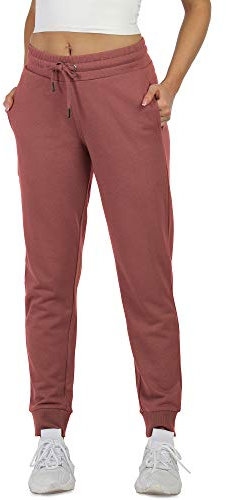 icyzone, Pantaloni Lunghi da Jogging, in Cotone, con Tasca (XL, Rosa Antico)