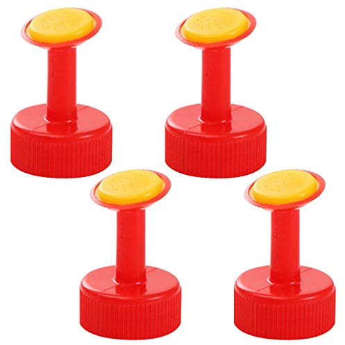 Arroseur Bouchon de Bouteille 4 pcs, Bouteille Arrosoir Plastique Arrosage Sprinkler,Plantes Bouteilles d'eau Outils D'arrosage De Fleurs,Vase d'arrosage Bouilloire Pomme de Douche Outils (rouge)