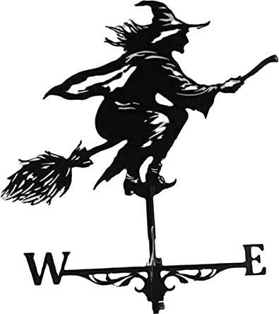 Fenteer Wetterfahne Metall Eisen Wind Geschwindigkeit Outdoor Garten Halterung Wetter Wind Geschwindigkeit (Hexe)