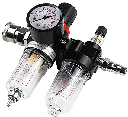 MOCNT 1/4 Air Filter Regulator Air Compressor Moisture Trap Kit Oil Water Lubricator Separator Pressure Reducer Pneumatic Components Processor Quick Connector