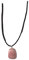 Generico ALCHIMIA- Collana cordino cerato regolabile con ciondolo vera pietra naturale (Quarzo rosa)