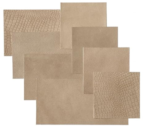 Bussandri Exclusive - Leder-Wandpaneele Borret 32 Stk. Sand-Beige
