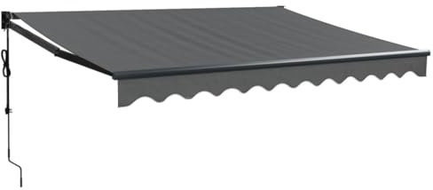 vidaXL Toldo Retráctil Automático, Toldo Eléctrico con Motor, Sombrilla Colgante de Pared, Toldo para Balcón Patio Tienda, Gris Antracita 3,5x2,5 m