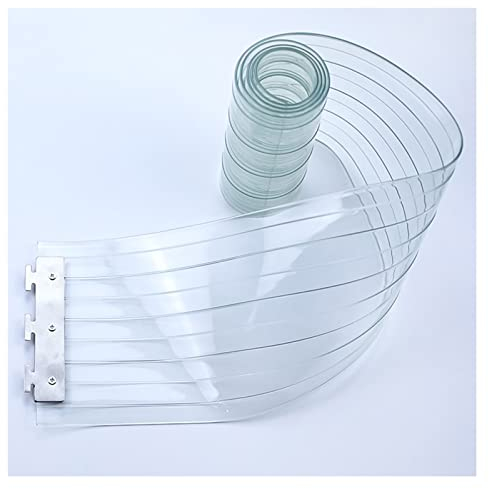 Transparenter Vorhang, Windschutzscheibe, Kunststoff, PVC, Nicht klebend, Winter- und Sommerwärmeisolierung, vertikaler Streifenvorhang (A-thk : 2.5mm, Size : 1.05x2.1m/3.44x6.89ft)