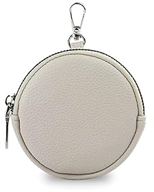 stylx Fashion You Want Damen Münzbörse aus echtes Leder, kleine Geldbörse mit Reißverschluss, Mini Portemonnaie Coin Pocket für Frauen Mädchen Kinder (Off-White)