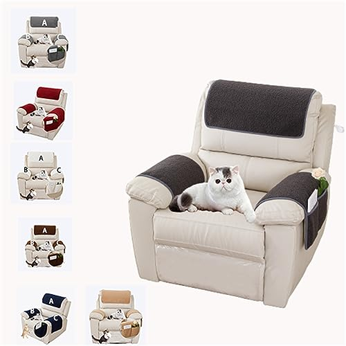 HYRAM Armlehnenschoner, Elastische Armlehnenbezüge, Armkappen, Für Sessel,Armlehnenschoner Für Sofa Kopfstützenbezug Für Möbelbezüge Weiche Abnehmbar Sesselbezüge (1 Person (3er-Set),Dunkelgrau)