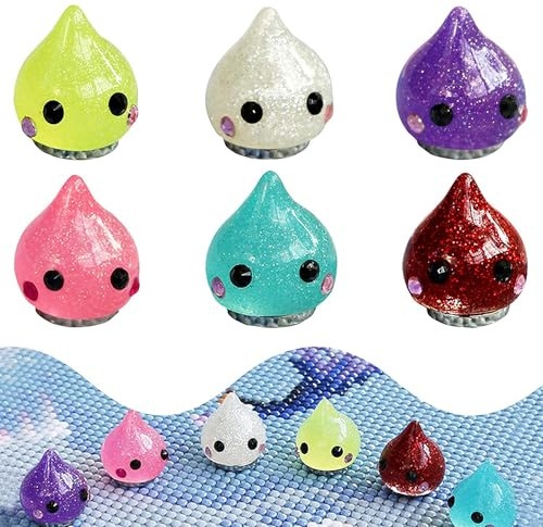 6Pcs Diamant Malerei Magnet Abdeckung Halter, Nette Wasser Tropfen Form Diamant Malerei magnetische Abdeckung, Diamant Kunst Zubehör, Minder für DIY Kreuzstich farbige Kunst Handwerk Zubehör Werkzeuge