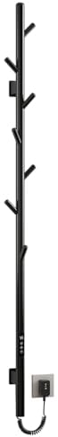 LNXGJJ Scaldasalviette Elettrico Nero Radiatore Scaldasalviette con 7 Ganci, 110W Display Digitale Termoarredo Elettrico da Bagno 1500mm Asciugabiancheria da Parete Stendino Elettrico