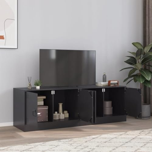 ShGaxin 841632 Meuble TV en acier noir 67 x 39 x 44 cm