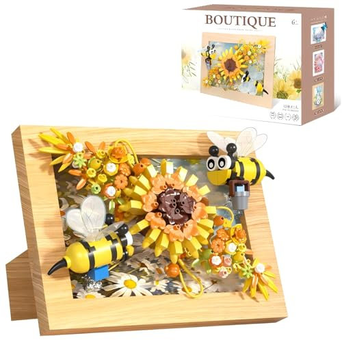 GaoDeBuChou Photo Frame Decoration,Flowers Picture Frames Micro Building Block Set,Gifts for Boys Girls Age 10 11 12 13 14+ Teens Adults,Not Compatible with Major Brands(322PCS Magnetic Design)
