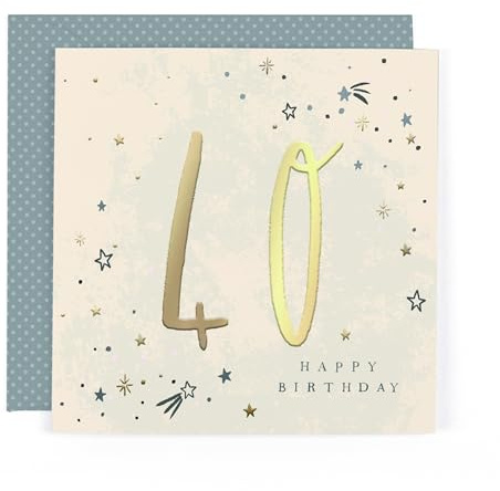 Hotchpotch Luxuriöse, folierte Geburtstagskarte zum 40. Geburtstag, moderne London-Grußkarte, 15,2 x 15,2 cm