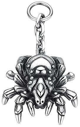 Collane con ciondoli da uomo, catene di ragno vintage gotiche in argento sterling S925 per ciondoli singoli in argento