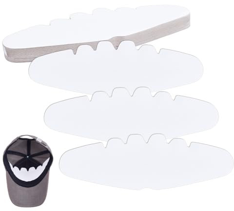 FINGERINSPIRE 50 Stück Former Für Baseballkappen Einsätze 9.4x28.5cm Weiß Baseballkappen Einsätze Universal Innenfutter Für Kappen Hutstütze Aus Karton Krempenhalter Für Sportkappen Einsätze