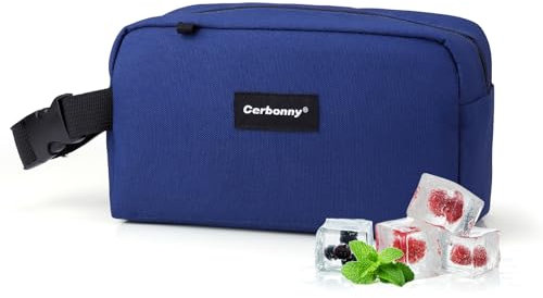 Cerbonny Small Cooler Bag Freezable Lunch Bag for Work School Travel,Small Lunch Bag,Small Insulated Bag For Adults/Kids,Freezer Lunch Bags,Mini Lunch Bag Fit For Yogurt(Navy Blue-1)