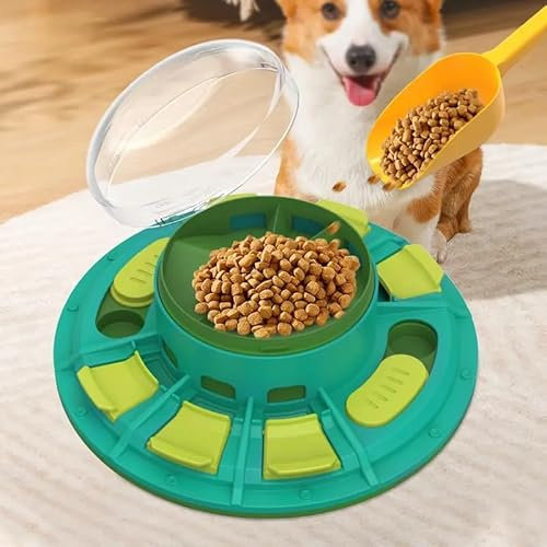 Petmotion Interactive Dog Puzzle Slow Feeder, Treat Dispenser for Dogs, Training IQ Puzzle Toy for Small, Medium & Large Breeds - Anti-Slip, Food-Grade Material, Fun toy for Boredom, Brain Stimulation