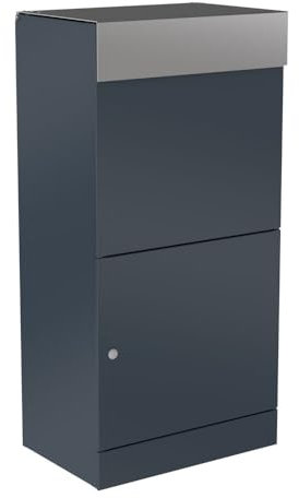 KNOBLOCH Paketbox Montreal | mit Edelstahl-Klappe | XXL-Paketkasten für viele Pakete | für alle Lieferdienste | Anthrazit