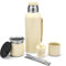 balibetov Set Premium Completo de Yerba Mate – Mate Moderno (270 ml), Termo con Doble Pico (1 L), 2 Bombillas (Beige)