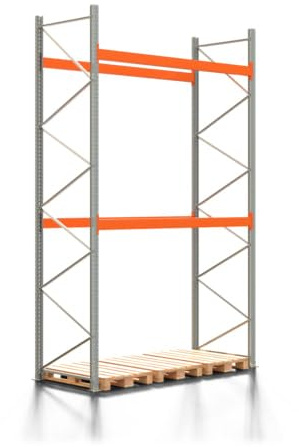 REGALWERK Palettenregal Artus - Grundregal mit 3 Ebenen - Fachlast 3.000 kg - 4.500 x 2.700 x 1.100 mm (HxBxT) - Schwerlastregal