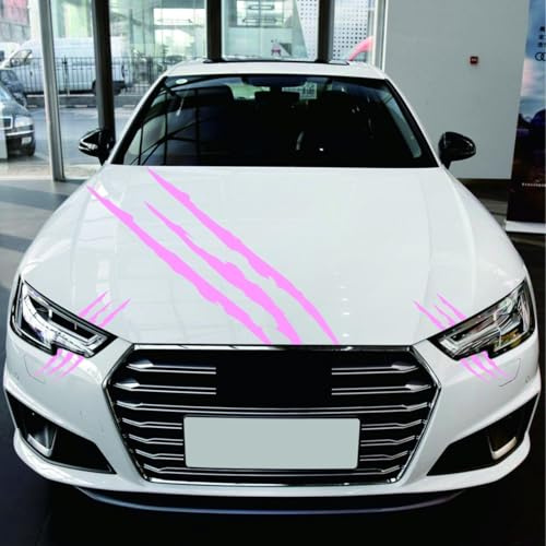 Autoaufkleber Sticker Streifen Aufklber für Autolichter Motorhaube, um Autos zu modifizieren und Kratzer abzudecken (Rosa)