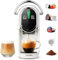 Magician1 Machine à café Capsules pour Nespresso, Dolce Gusto, Lavazza A Modo Mio, Dosettes ESE 44mm et Café Moulu, Température et Taille Tasse Réglable, 20Bar, Cafetière Chaud ou Froid (Blanc)