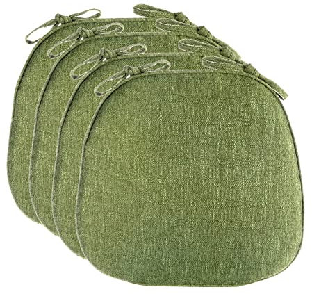 Dining Chair Cushions 4 Pack with Secure Ties, Non-Slip Seat Pads for Enhanced Comfort and Stability in Kitchen and Dining Areas