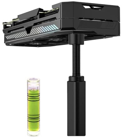 Inajoke Graphics Card GPU Brace Support Adjustable Height GPU Supports Video Card Anti Sag Holder GPU stand Bracket with Magnet and Non Slip Sheet, 70-120mm(L), Black