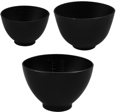 GORGECRAFT Bols de Boue Faciale Petits Bols Noirs Réutilisables en Silicone Flexible pour Masques Faciaux Produits de Soins de la Peau Bol de Mélange Kit D'Outils de Beauté Cosmétique Salon
