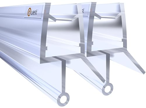 QUEST Duschdichtung 6–8 mm Glas, 2x200cm – Ersatzdichtung für Duschkabine, wasserabweisendes Spritzschutzprofil mit Gummilippe (600-U5)