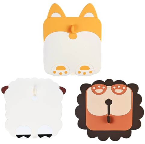 3 Piezas Tapa Desague Ducha Antiolores Olores De Silicona, Formas De Animales De Dibujos Animados Tapón De Ducha Antiolor, Apto para Cocinas Y Baños(Blanco, MarróN, Amarillo)