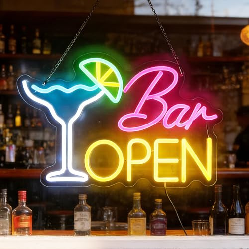 Bar Open Neon Schild, Neon Schild Bar, Bar Schild Beleuchtet, für Bars, Clubs, kleine Restaurants, Café, Familienbar, Party, Geschäftsdekoration