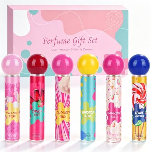 Parfüm für Mädchen, 6x20ml Mini Tragbarer Duftspray für junge Frauen | Parfum Geschenkset für Teenager Mädchen, Deo Damen , für Haut und Haar ,Süßen Cartoon-Design Bodyspray